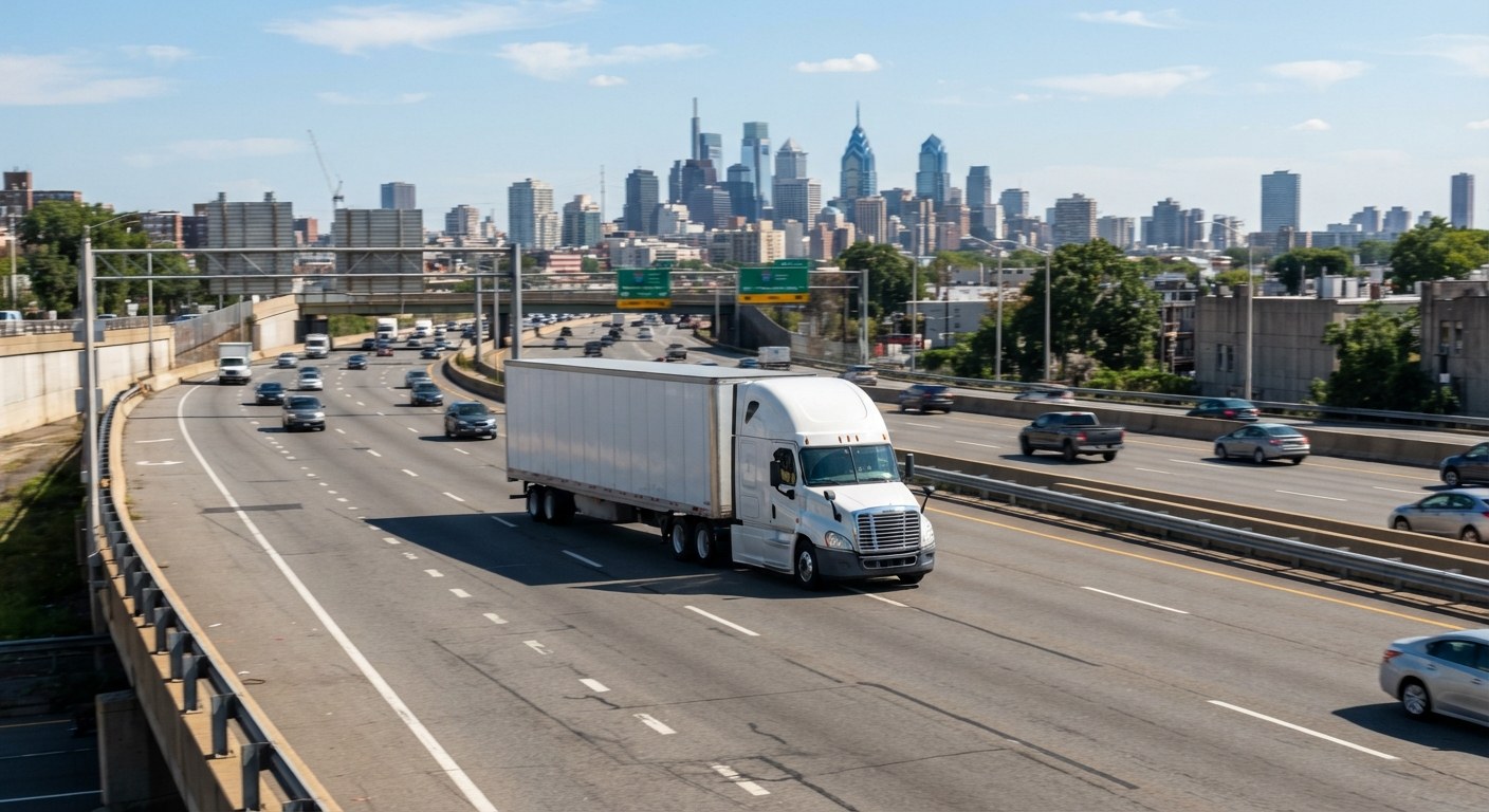 Regional truck on the road